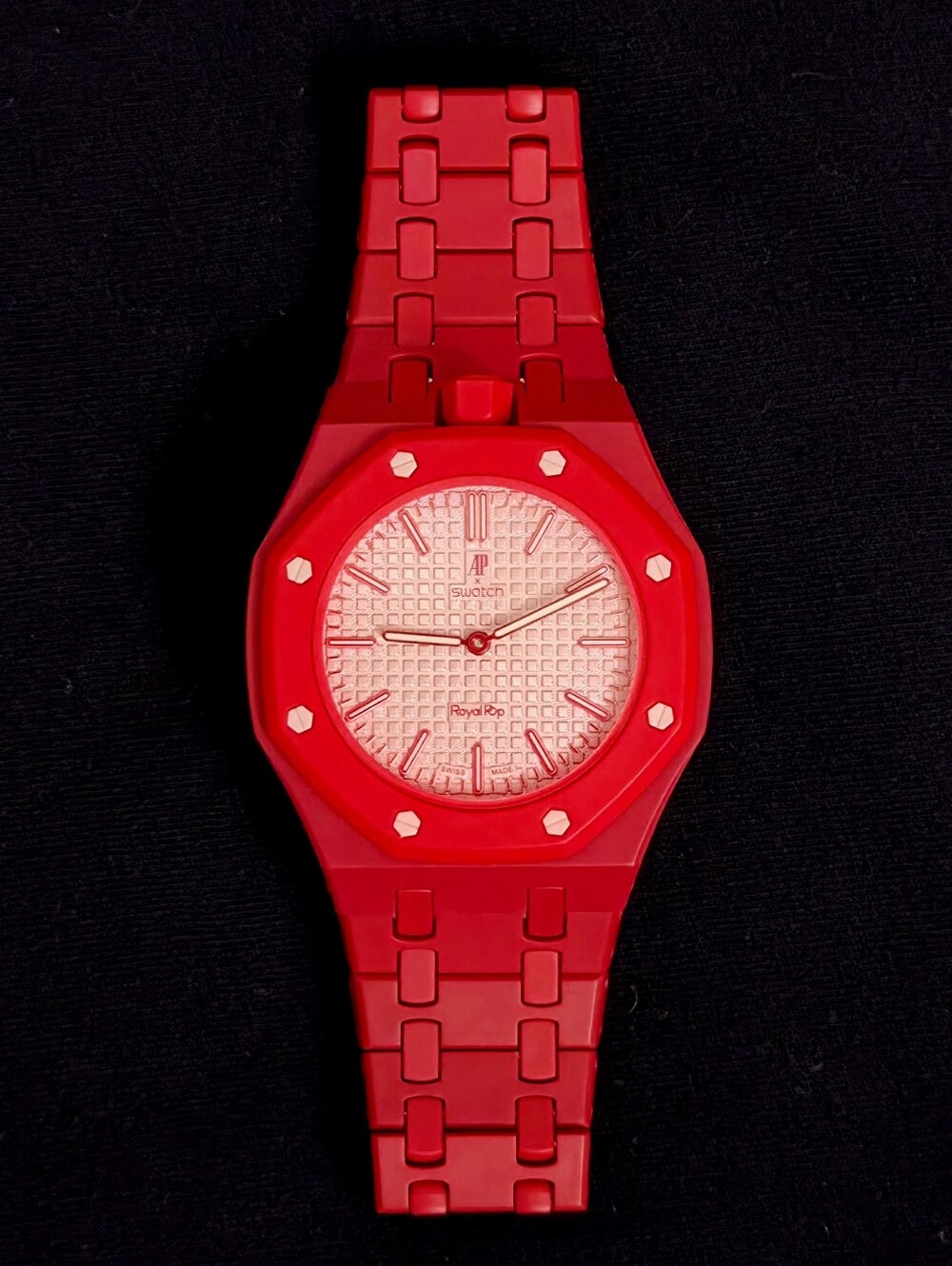 NEW Swatch X AP Watch - Red Otto Rosso  + Bioceramic Wrist Strap Bracelet